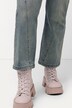 Jean Mandy, jambe large. Éclats de peinture. Coutures fantaisie.