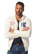 Mikina s kapucí JP1880, zip, nášivky, klokaní kapsa, do 8XL