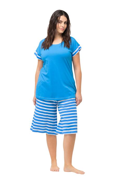 Krátké pyžamo, kulatý výstřih, šortky, bez rukávů