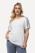 T-shirt, broderi, smock-skuldre, rund hals, korte ærmer
