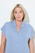Chemise de nuit oversize, manches courtes et décolleté en V, col chemise