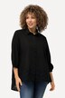 Blouse, kanten peplum, overhemdkraag, 3/4-mouwen