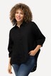 Blouse, kanten peplum, overhemdkraag, 3/4-mouwen