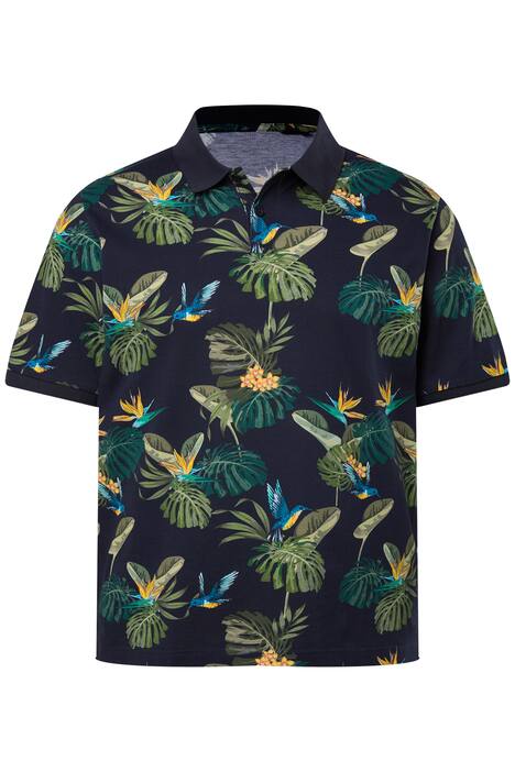 Polokošile JP1880, krátké rukávy, piké, květovaný potisk, do 8XL