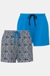 Shorts del pigiama in confezione doppia con tintura elastica e fantasia/tinta unita