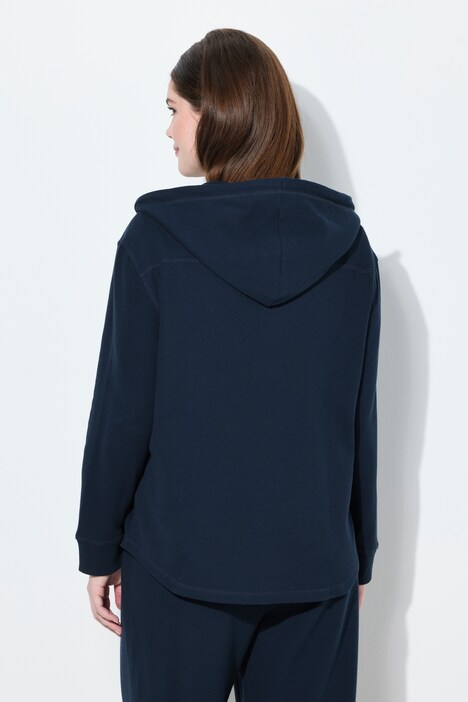 Veste à capuche en molleton de coton bio, texture gaufrée