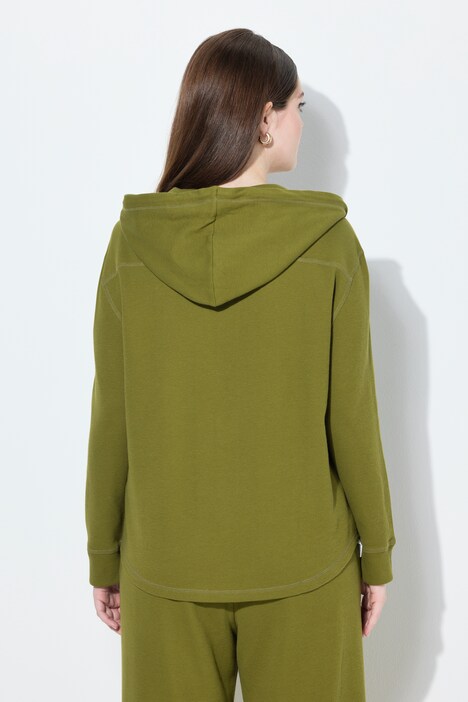 Veste à capuche en molleton de coton bio, texture gaufrée