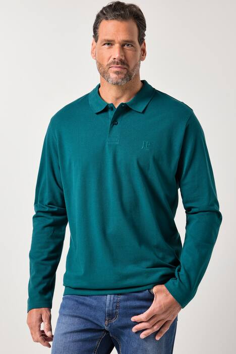 Polo JP 1880 ventre confort, coupe Basic, manches longues et tissu piqué - du XXL au 8 