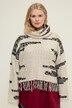 Maglione dolcevita dal taglio oversize in maglia jacquard con frange