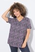 Camiseta, pliegues decorativos, forma en A, cuello de pico, media manga