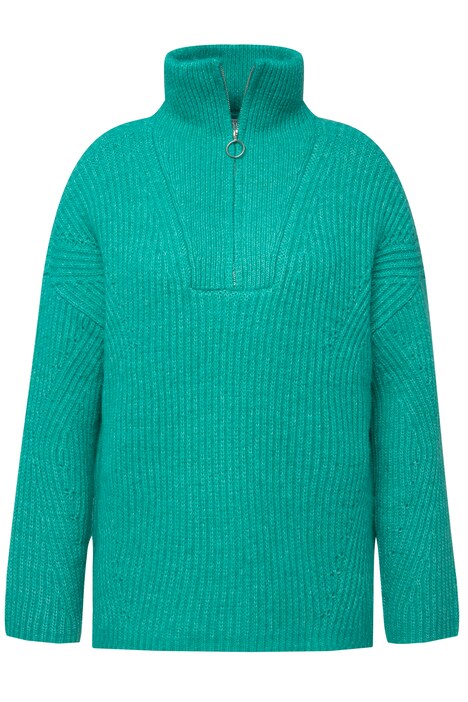 Troyer, svetr, oversize, žebrovaný úplet, troyer límec
