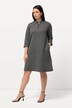 Robe jacquard, col montant, fermeture éclair, manches 3/4
