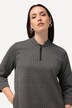 Robe jacquard, col montant, fermeture éclair, manches 3/4
