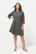 Robe jacquard, col montant, fermeture éclair, manches 3/4