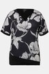 Bluse, blomstermønstret, tunikautringing, korte ermer