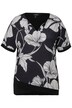 Halenkové tričko, květy, tunikový výstřih, krátké rukávy