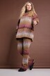 Trompetbukser, leggings, glitrende, zigzag striber, elastisk linning