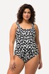 Costume da bagno senza coppe con fantasia leopardata e scollo rotondo