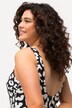 Costume da bagno senza coppe con fantasia leopardata e scollo rotondo