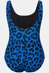 Maillot de bain sans bonnets souples. Décolleté rond et motif léopard