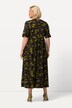 Robe midi, imprimé papillons, col V, manches mi-hauteur