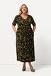 Robe midi, imprimé papillons, col V, manches mi-hauteur