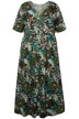 Žerzejové šaty, květy, A střih, tunikový výstřih, krátké rukávy
