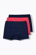 Shorties en lot de 3, motif pois et dentelle