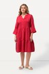 Robe en mousseline, col tunisien et manches 3/4, silhouette en A évasée