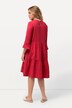Robe en mousseline, col tunisien et manches 3/4, silhouette en A évasée