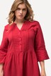 Robe en mousseline, col tunisien et manches 3/4, silhouette en A évasée