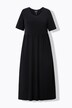 Robe en jersey à décolleté rond et manches courtes, avec couture empire et poches