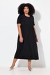 Robe en jersey à décolleté rond et manches courtes, avec couture empire et poches