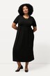 Robe en jersey à décolleté rond et manches courtes, avec couture empire et poches