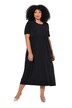 Žerzejové šaty, empírový šev, kulatý výstřih, krátké rukávy, kapsy