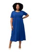 Žerzejové šaty, empírový šev, kulatý výstřih, krátké rukávy, kapsy