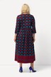 Jersey jurk, bloemen, A-lijn, ronde hals, 3/4-mouwen