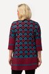 T-shirt long, imprimé frise, silhouette en A, manches 3/4