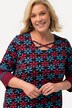 T-shirt long, imprimé frise, silhouette en A, manches 3/4