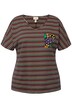 Pyžamové tričko, pruhy, výstřih do V, krátké rukávy