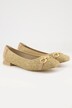 Caprice ballerina, flettet look, pyntespænde, bredde G