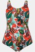 Maillot de bain sans bonnets souples, motif feuilles, décolleté rond