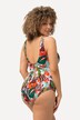 Maillot de bain sans bonnets souples, motif feuilles, décolleté rond