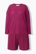 Pyjama, tweedelig, gestructureerde jersey, lange mouwen, shorts