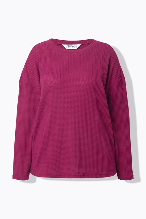 Pyjama, deux pièces, jersey texturé, manches longues, short
