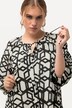 Midikjole, blondedetaljer, tunikaudskæring, 3/4-ærmer