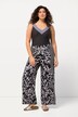 Pantalon palazzo, imprimé à fleurs, jambe large et taille élastique