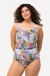 Maillot de bain avec bonnets souples, imprimé boussoles et triple bretelle