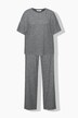 Pyjama, deux pièces, jersey bord-côte, manches mi-hauteur, pantalon long