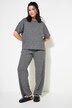 Pyjama, deux pièces, jersey bord-côte, manches mi-hauteur, pantalon long